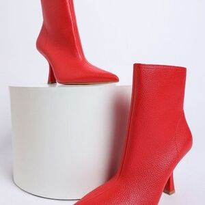 Elegant Red Women's Ankle Boots